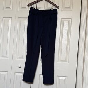 EXPRESS Elegant Navy Women's Pants Paperbag Style Dress Slack Pant w Tie Waist